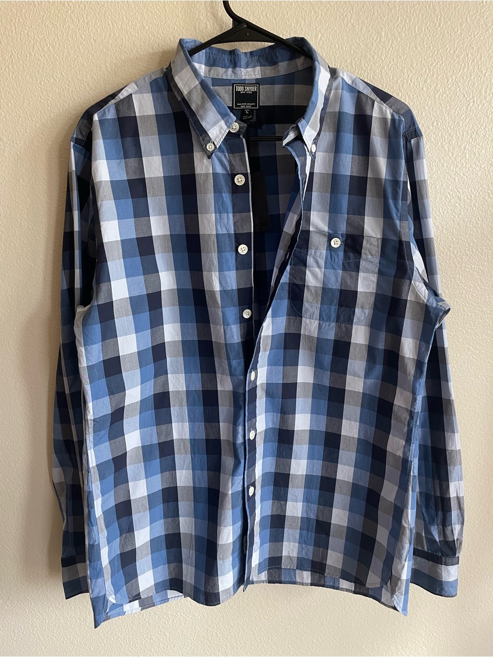 Todd Snyder Men's Blue Multi-Check Button-Down Shirt - Picture 16 of 16